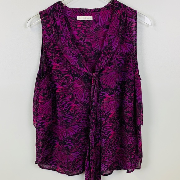 hinge Tops - Hinge 100% Silk Sleeveless Blouse, XL